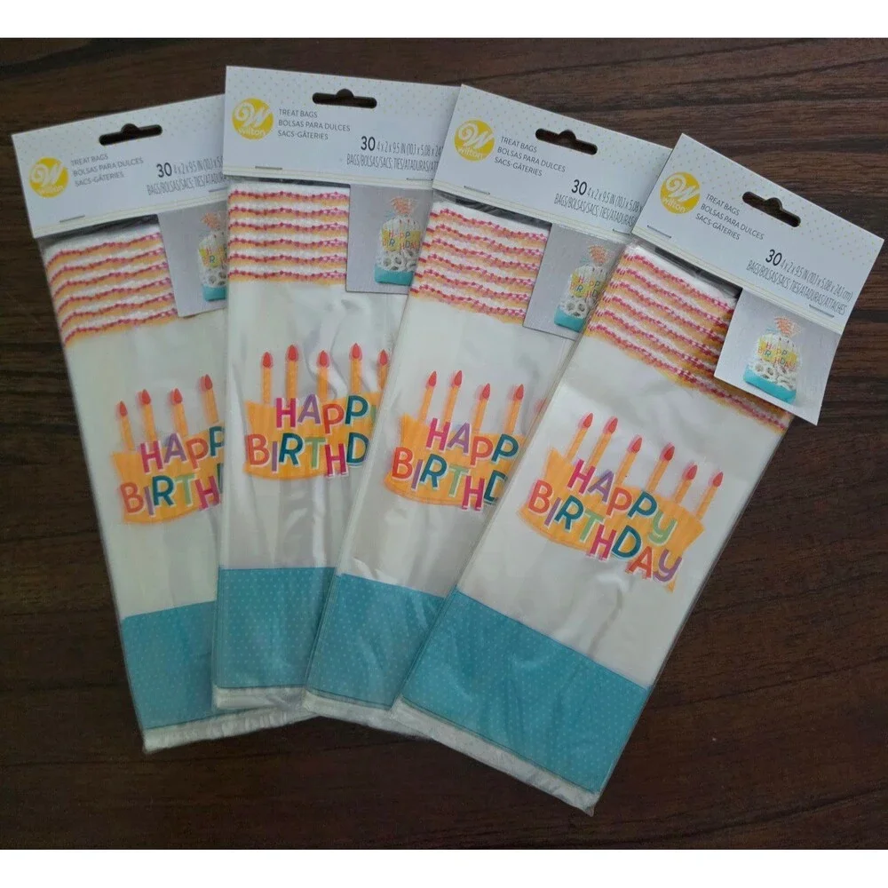 Wilton Happy Birthday Treat Bags 30 Count Lot of 4 New